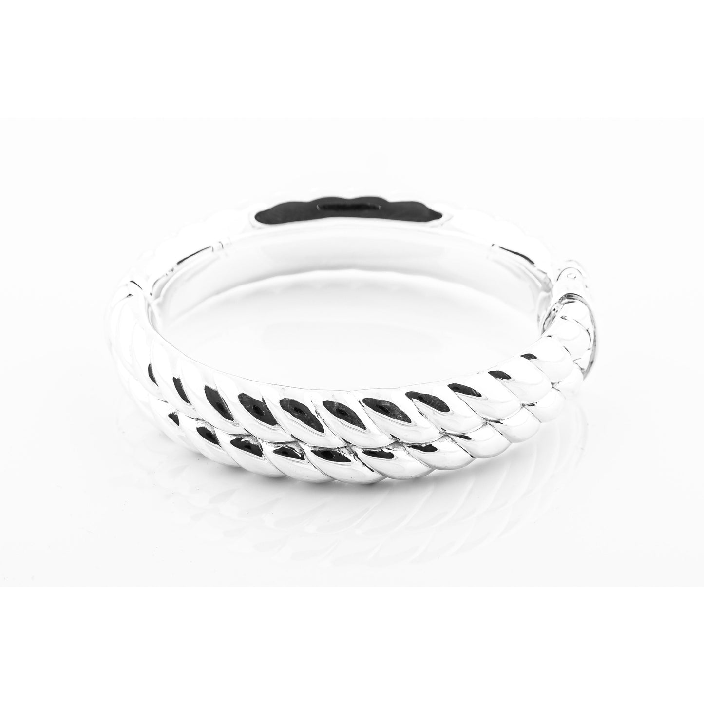 Silver chain link bracelet isolated