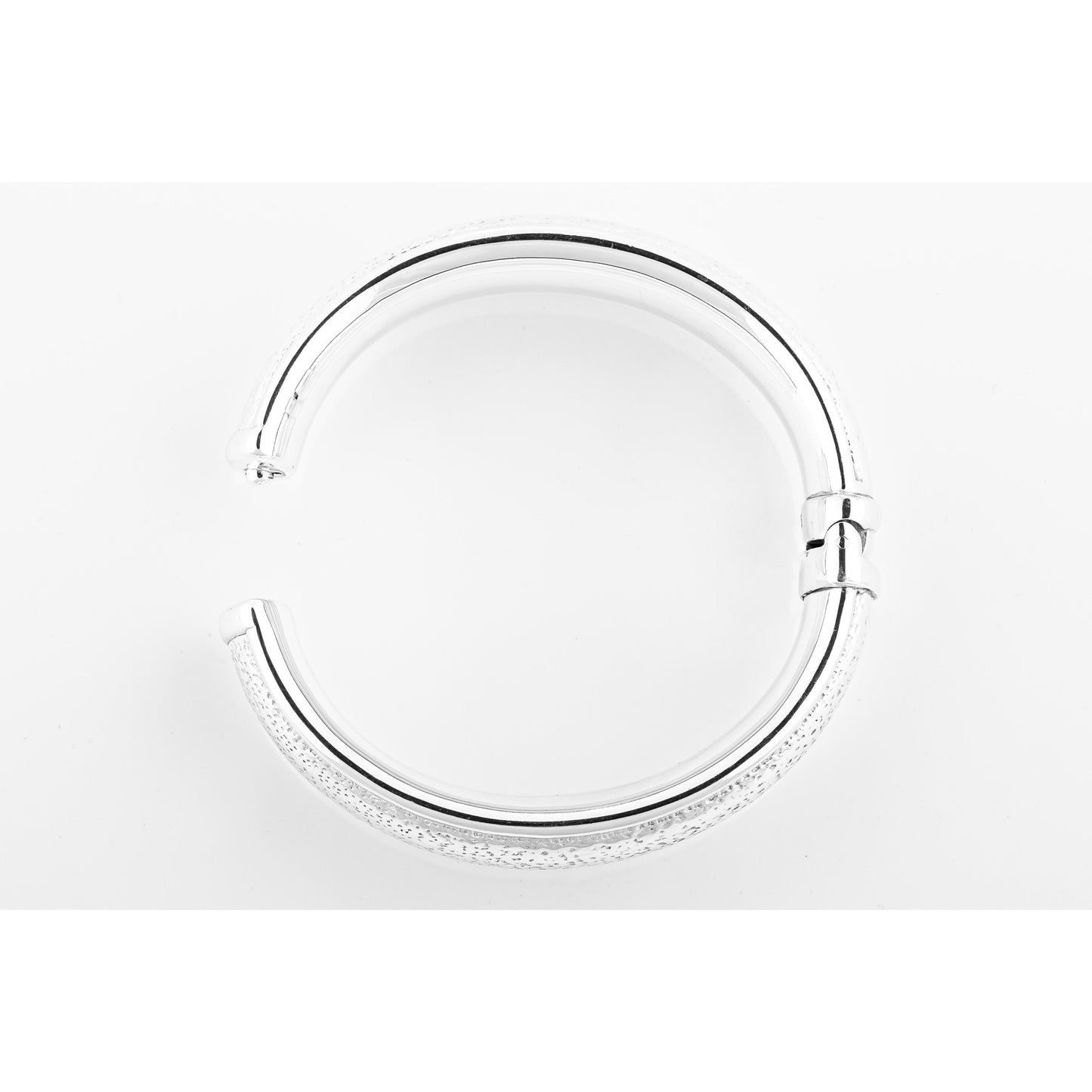 Silver circular bracelet on white