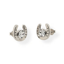 Mountain Creek Jewellery Sterling Silver and Cubic Zirconia Large Horseshoe Stud Earrings