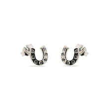 Mountain Creek Jewellery Sterling Silver and Cubic Zirconia Horseshoe Stud Earrings