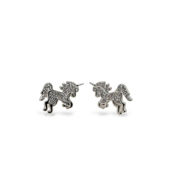 Mountain Creek Jewellery Sterling Silver and Cubic Zircona Unicorns Studs