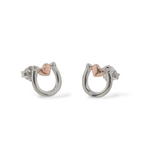 Mountain Creek Jewellery Sterling Silver with Rose Gold Plating Horseshoe Studs