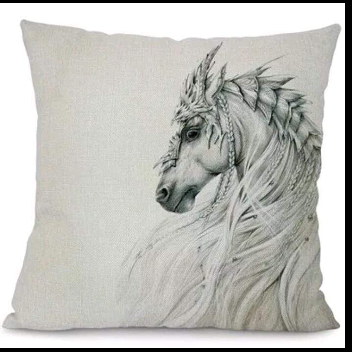 Style 2 Horse Themed Cushion Cover - 45cm-Living Horse Tales Jewellery By Monika-The Equestrian