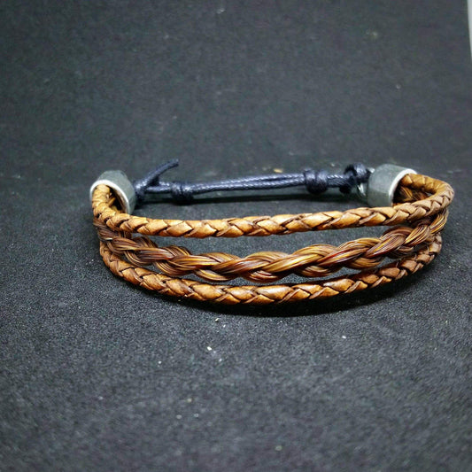 Unisex Adjustable Horsehair Braided Bracelet Bracelet Chestnut as pictured BRAC-054-SC Living Horse Tails Handmade Jewellery Custom Horse Hair Keepsakes Australia