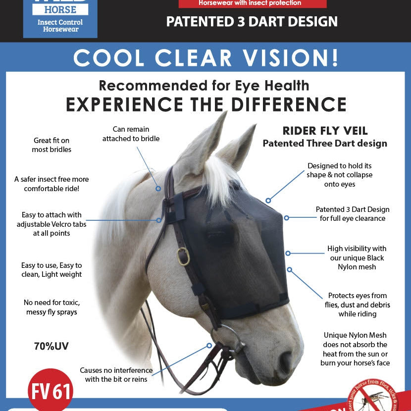 Wild Horse Riding Flyveil-3 Dart-Trailrace Equestrian Outfitters-The Equestrian