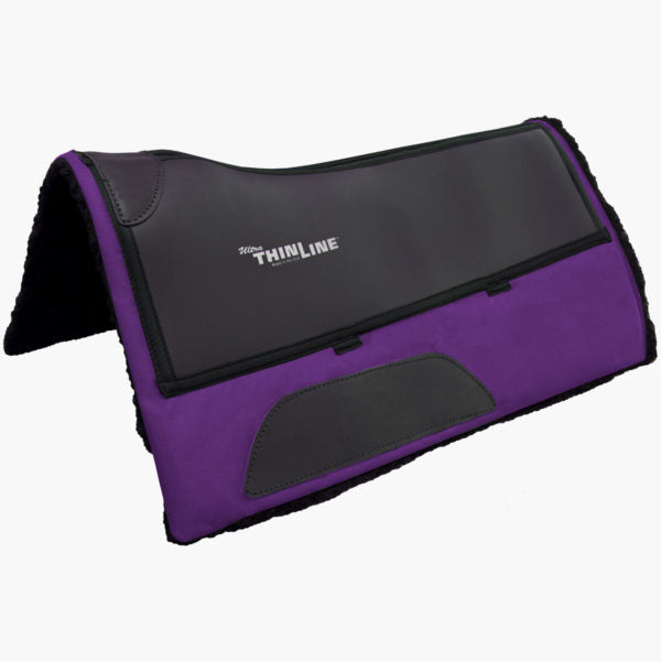 Purple and black Thinline saddle pad on white background.