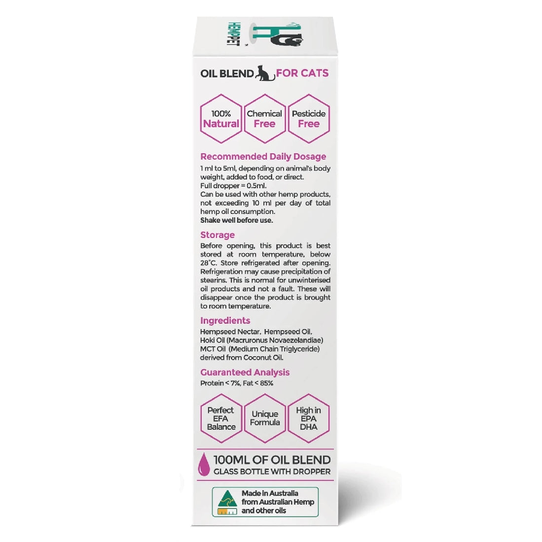 Shop the 100ml Pet X Hemp Pet Cat Hemp Oil Blend with Hoki Fish & MCT Oil for Your Feline Companion-Ascot Saddlery-The Equestrian