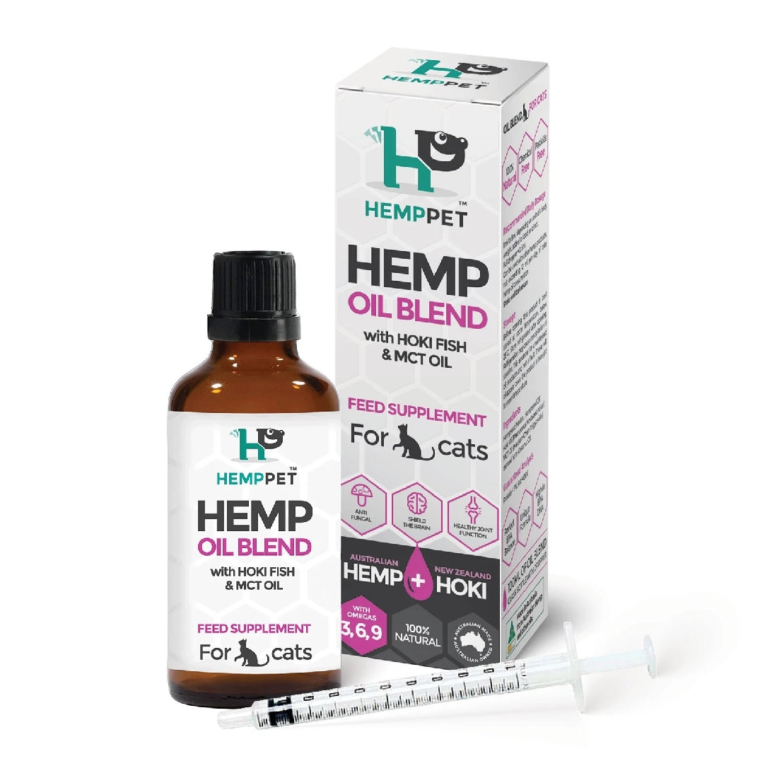 Shop the 100ml Pet X Hemp Pet Cat Hemp Oil Blend with Hoki Fish & MCT Oil for Your Feline Companion-Ascot Saddlery-The Equestrian