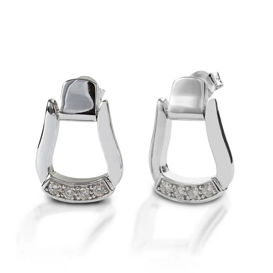 Kelly Herd sterling silver horseshoe earrings with sparkling accents.
