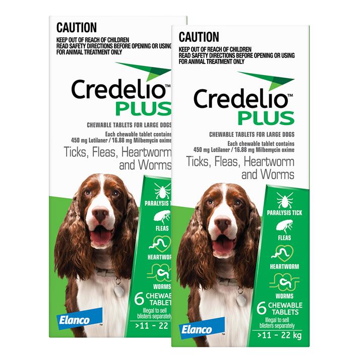 Credelio Plus For Large Dogs 11 - 22 Kg Green 12 Chews-VetSupply.com.au-The Equestrian
