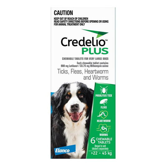 Credelio Plus For Extra Large Dogs 22 - 45 Kg Blue 6 Chews-VetSupply.com.au-The Equestrian