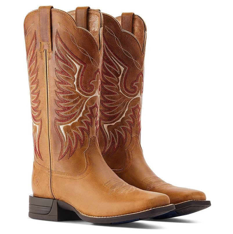 Western Boots Ariat Rockdale Almond Buff Ladies-Ascot Saddlery-The Equestrian