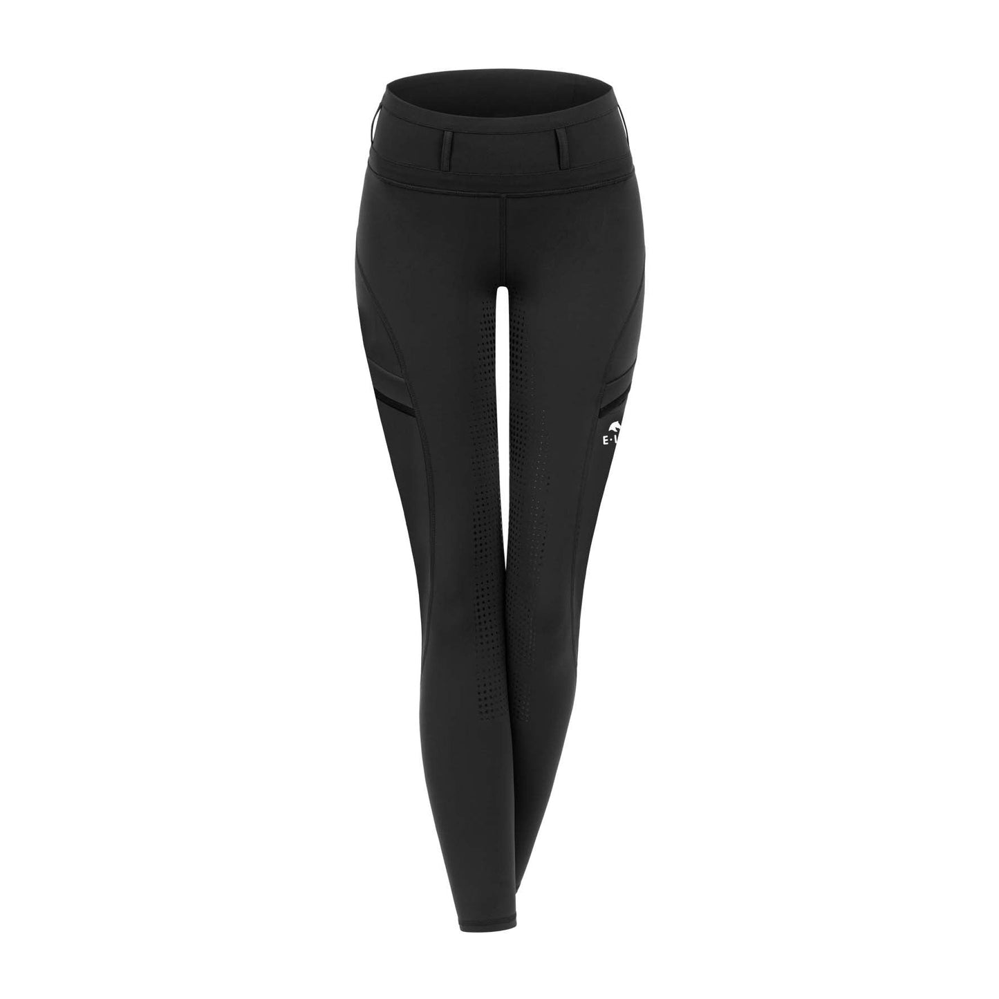 Black Horse Riding Tights with grip pattern on inner legs.