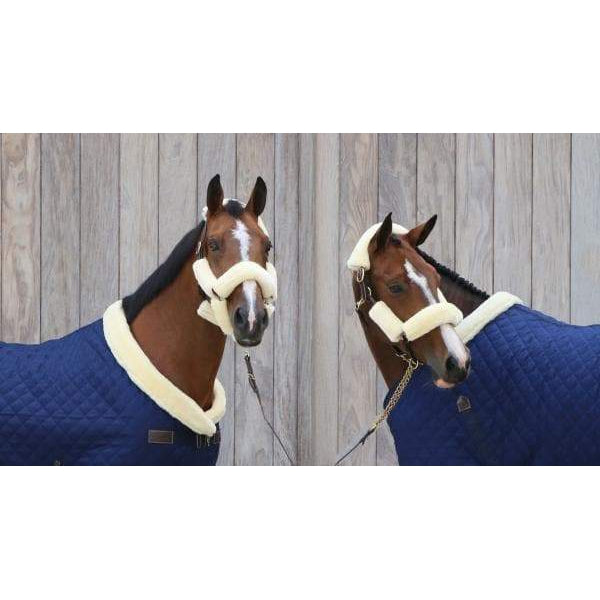 Kentucky 4-Piece Sheepskin Halter Set-Dapple EQ-The Equestrian