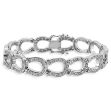 Alt text: Kelly Herd sparkling silver equestrian-themed link bracelet jewelry.