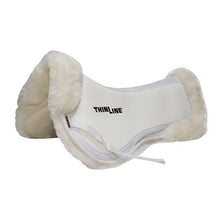 Thinline white horse saddle pad with plush, fur lining.