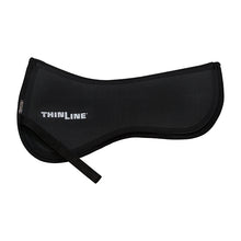 Black Thinline saddle pad with white logo and strap.