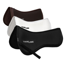 Thinline saddle pads in black, white, and brown colors.