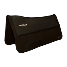 Thinline black contoured horse saddle pad with logo.