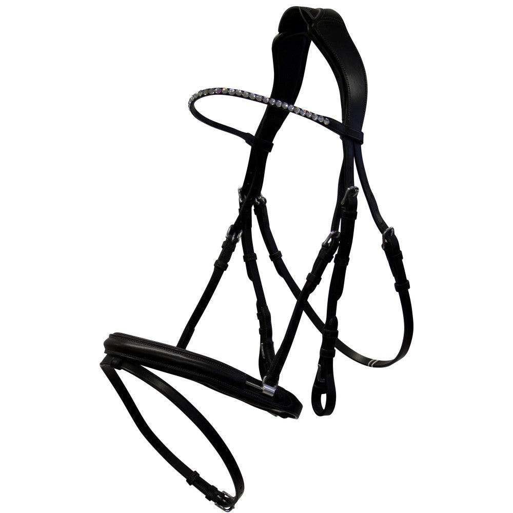 Bridle Snaffle Acavalllo Cupido Anatomic Crown Black-Ascot Saddlery-The Equestrian