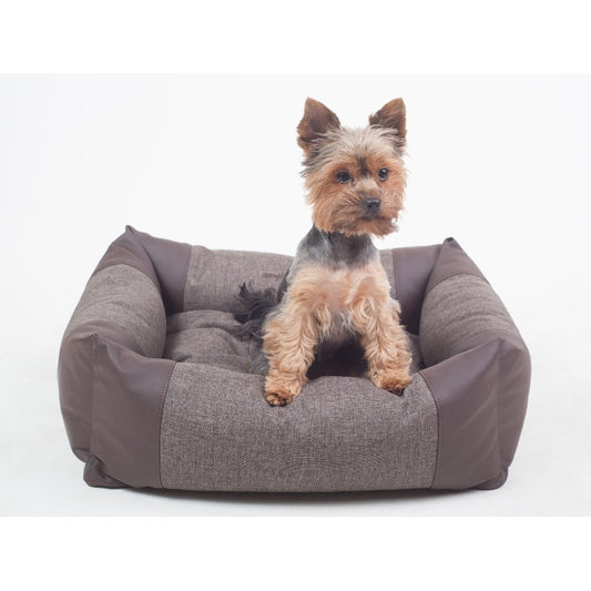 Amiplay Classic Zip & Clean Sofa Dog Bed Brown-Ascot Saddlery-The Equestrian