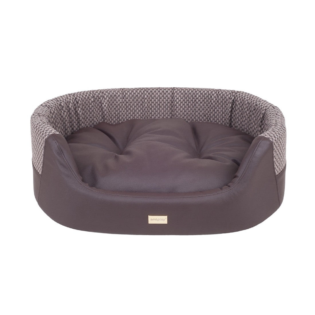 Amiplay Morgan Ellipse Dog Bed Brown-Ascot Saddlery-The Equestrian