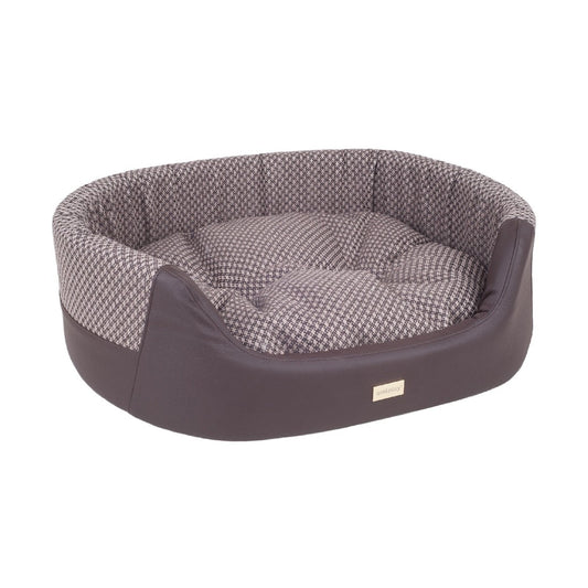 Amiplay Morgan Ellipse Dog Bed Brown-Ascot Saddlery-The Equestrian