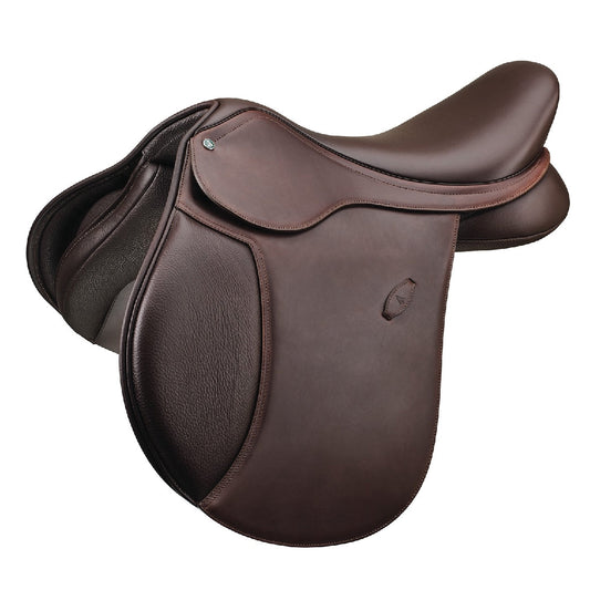 Arena Saddles brown leather horse saddle on a white background.