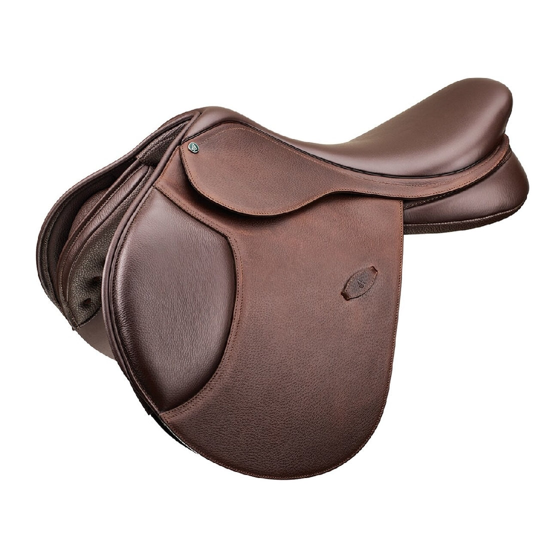 Brown Arena Saddles horse saddle isolated on a white background.