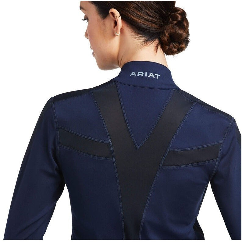 Sweatshirt Ariat Ascent Full Zip Navy Ladies-Ascot Saddlery-The Equestrian