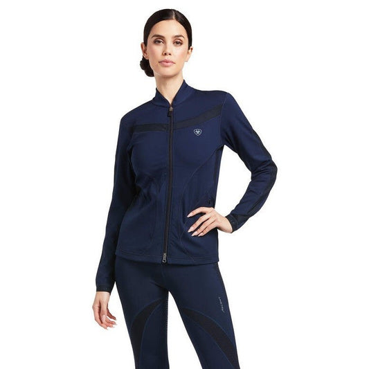 Sweatshirt Ariat Ascent Full Zip Navy Ladies-Ascot Saddlery-The Equestrian