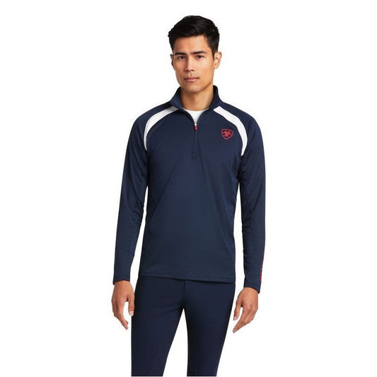 Baselayer Ariat Sunstopper Team 1/4 Zip Team Sp22 Mens-Ascot Saddlery-The Equestrian