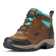 Brown and Turquoise Ariat Terrain H20 Boots for Women-Ascot Saddlery-The Equestrian