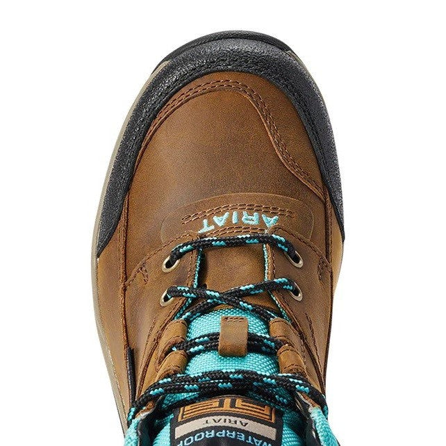 Brown and Turquoise Ariat Terrain H20 Boots for Women-Ascot Saddlery-The Equestrian