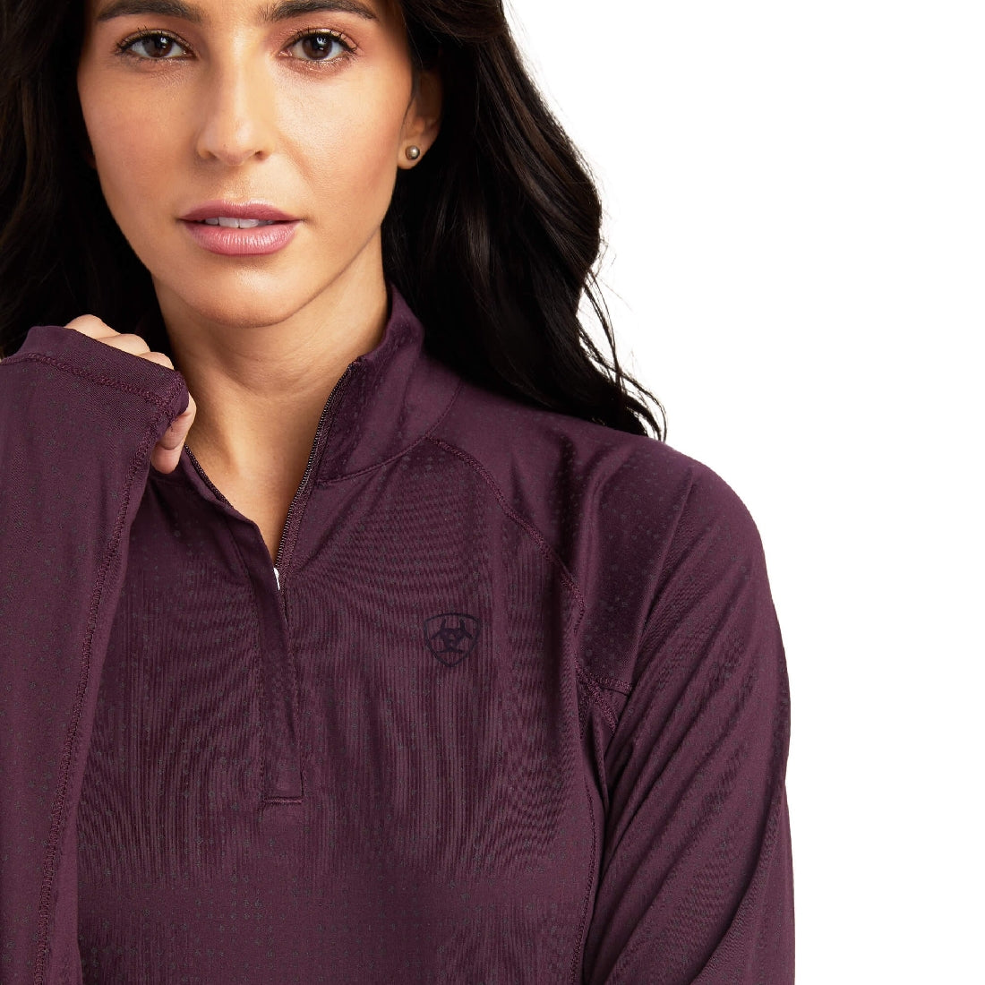 Baselayer Ariat Lumina Lowell Long Sleeve Mulberry Ladies-Ascot Saddlery-The Equestrian