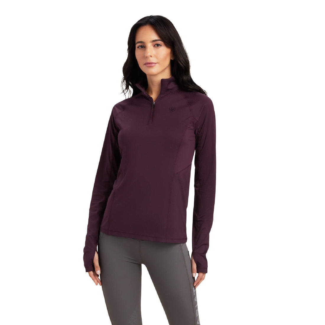 Baselayer Ariat Lumina Lowell Long Sleeve Mulberry Ladies-Ascot Saddlery-The Equestrian