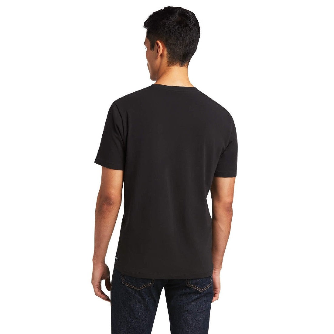 Tee Shirt Ariat Vertical Logo Black Sp22 Mens-Ascot Saddlery-The Equestrian