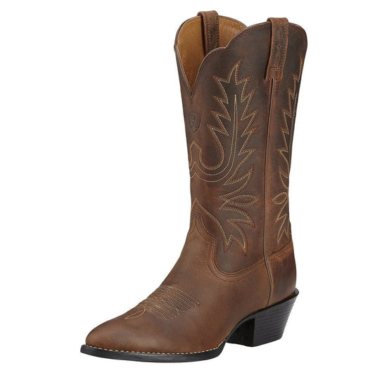 Western Boots Ariat Heritage Distressed Brown Ladies-Ascot Saddlery-The Equestrian