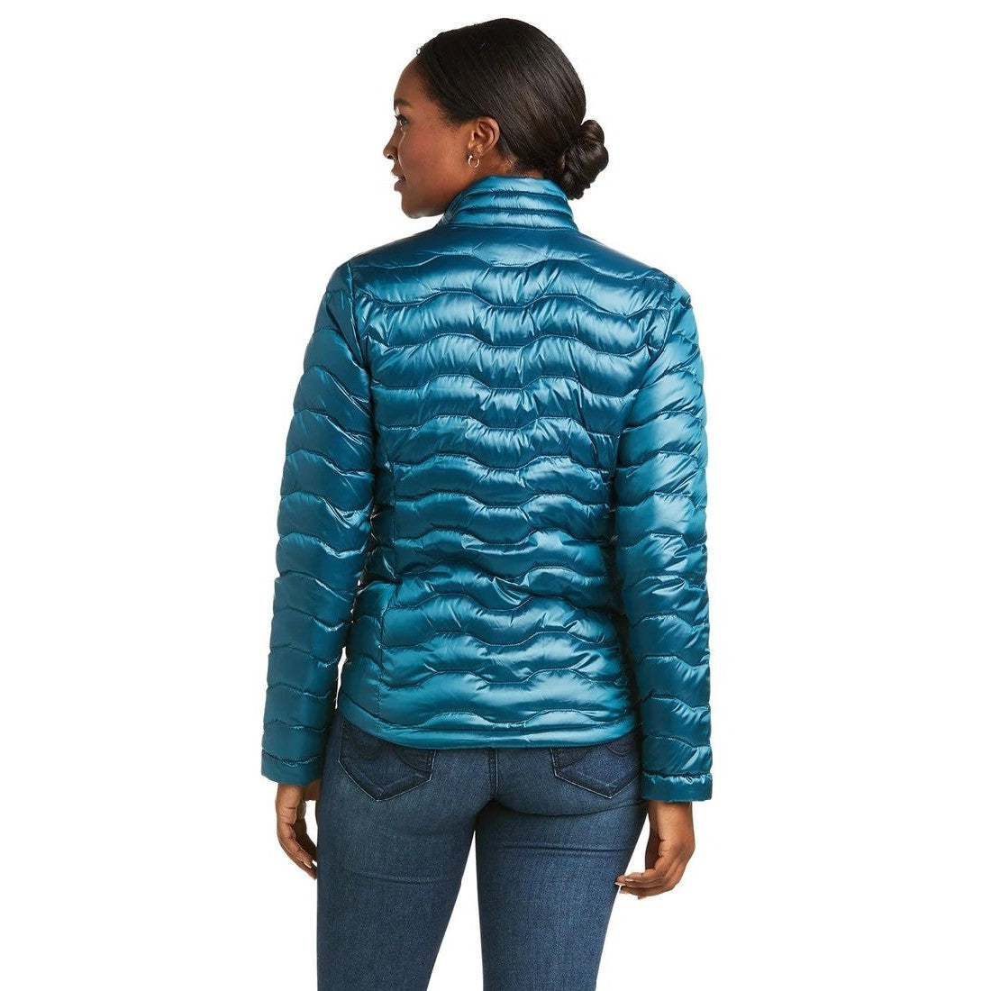 Ariat Z Nt Jacket Ideal 3.0 Down W22 Iridescent Eurasian Teal Ladies-Ascot Saddlery-The Equestrian