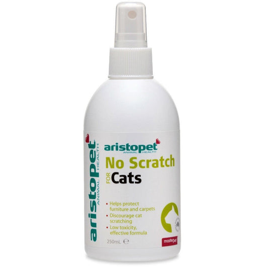 Aristopet No Scratch spray bottle for deterring cats from scratching.