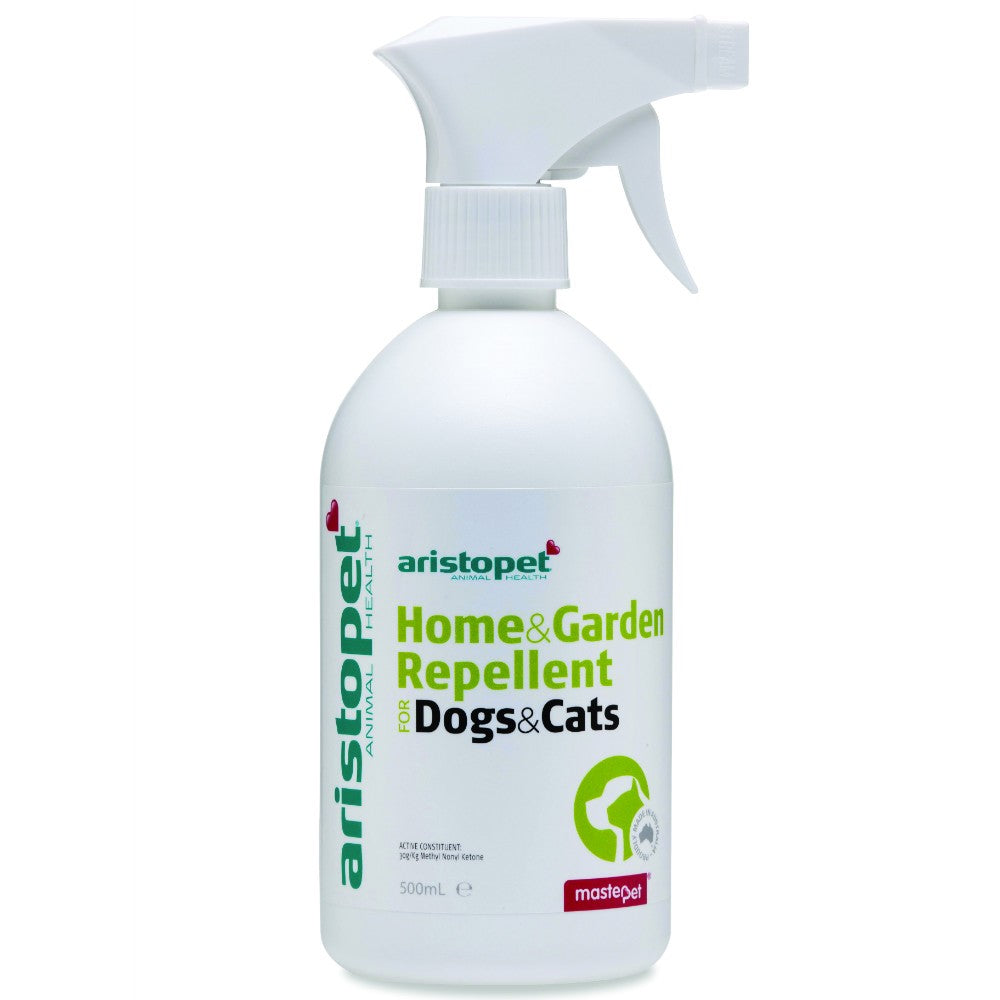 Aristopet Home & Garden repellent spray bottle for dogs & cats.