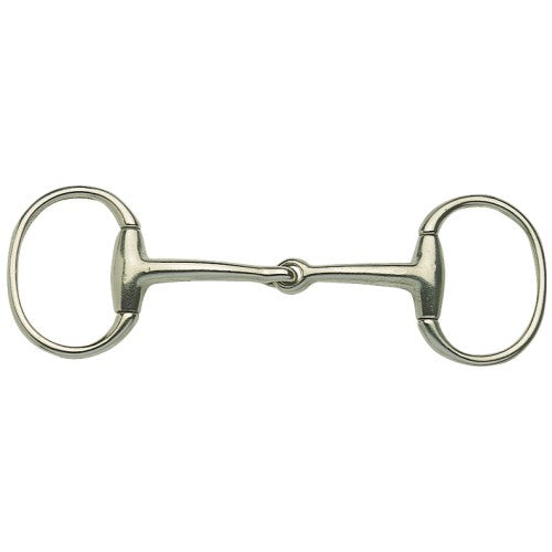 Dr. Bristol horse bit with double-jointed mouthpiece, stainless steel.