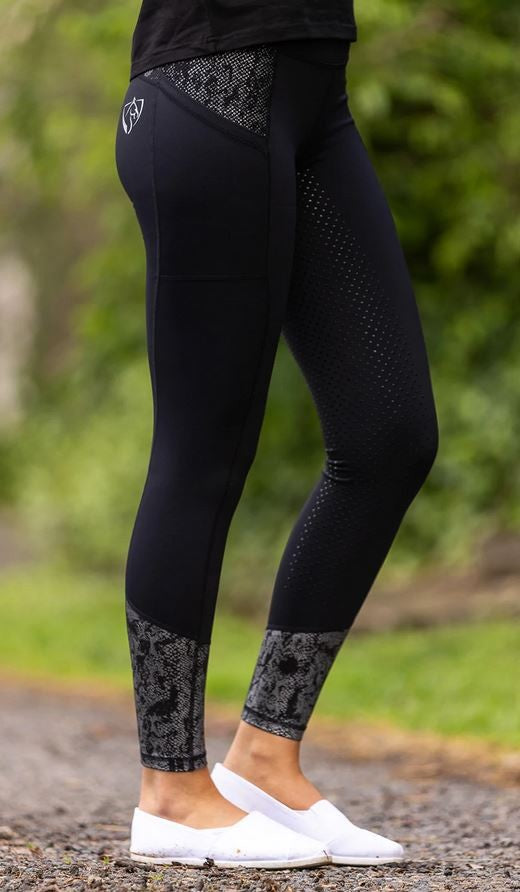 Tights Bare Equestrian Performance Riding Grey Python-Ascot Saddlery-The Equestrian