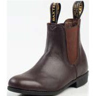 Baxter Boots brand, brown leather Chelsea boot with elastic sides.