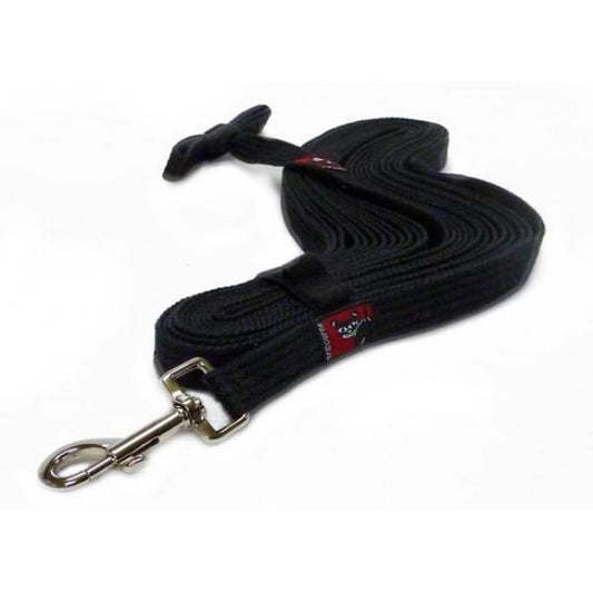 Black Dog Tracking Lead for Recall Training - 11 meters - Regular Width - Black-Lucky Pet Supplies-The Equestrian