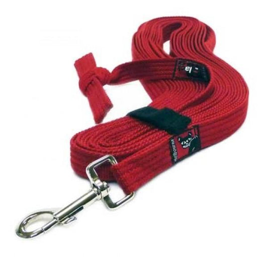 Black Dog Tracking Lead for Recall Training - 11 meters - Regular Width - Red-Lucky Pet Supplies-The Equestrian