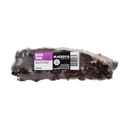Alt text: Packaged kangaroo tail dog treat on a white background.