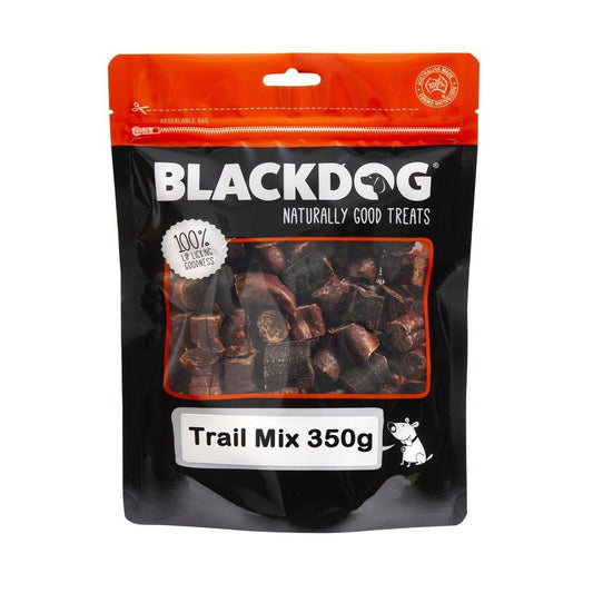 Package of Blackdog Trail Mix kangaroo dog treats, 350g.
