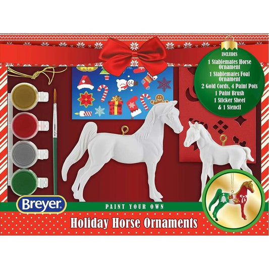 Breyer Horse Toys paint-your-own holiday horse ornaments kit.