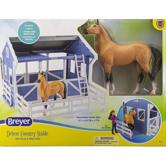 Breyer Horse Toys Deluxe Country Stable set with toy horse.